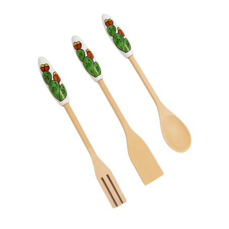 Set utensili da cucina Fichi d'India Ceramiche De Simone Set utensili da cucina Fichi d'India Ceramiche De Simone
